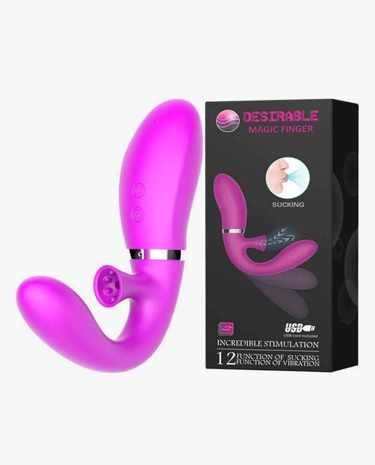 DESIRABLE MAGIC FINGER - Flexible Vibrator with 12 Modes of Vibration with Suction