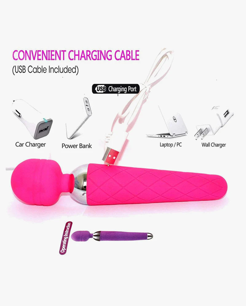 Rechargable Wand Massager Adult Toy With 10 Vibration Modes