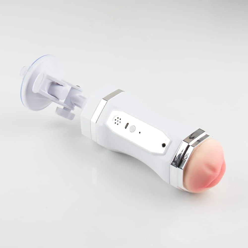 Realistic Vagina and Mouth 2 in 1 Vibrating Plus Voice with Suction Cup Male penis massager